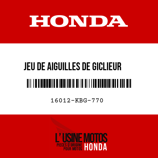 image de 16012-KBG-770 JEU DE AIGUILLES DE GICLIEUR