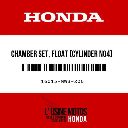image de 16015-MW3-R00 CHAMBER SET, FLOAT (CYLINDER NO4)