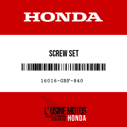 image de 16016-GBF-840 SCREW SET
