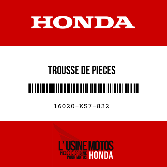 image de 16020-KS7-832 TROUSSE DE PIECES FACULTATIVESCARBURATEUR