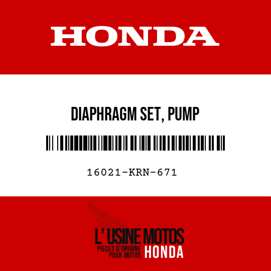 image de 16021-KRN-671 DIAPHRAGM SET, PUMP