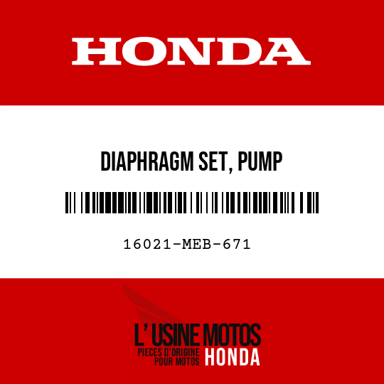 image de 16021-MEB-671 DIAPHRAGM SET, PUMP