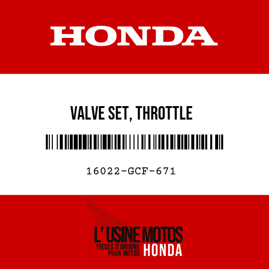 image de 16022-GCF-671 VALVE SET, THROTTLE