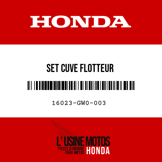 image de 16023-GW0-003 SET CUVE FLOTTEUR