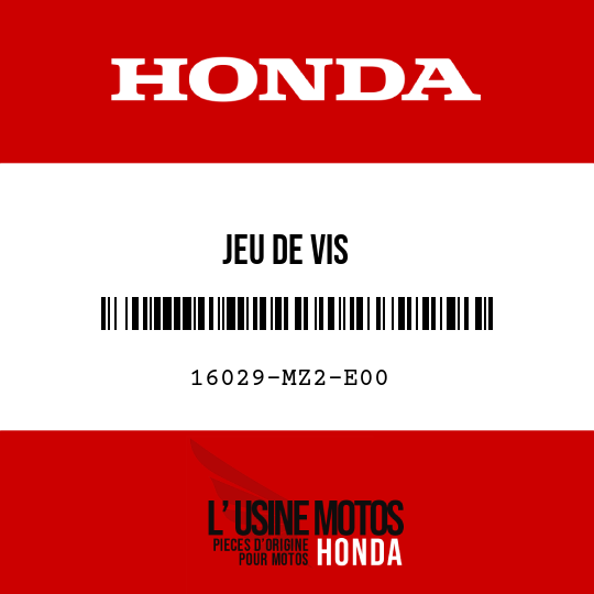 image de 16029-MZ2-E00 JEU DE VIS