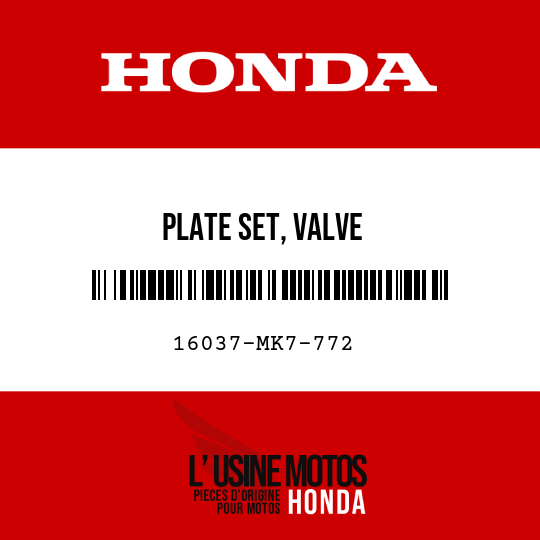 image de 16037-MK7-772 PLATE SET, VALVE