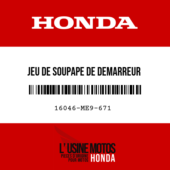 image de 16046-ME9-671 JEU DE SOUPAPE DE DEMARREUR
