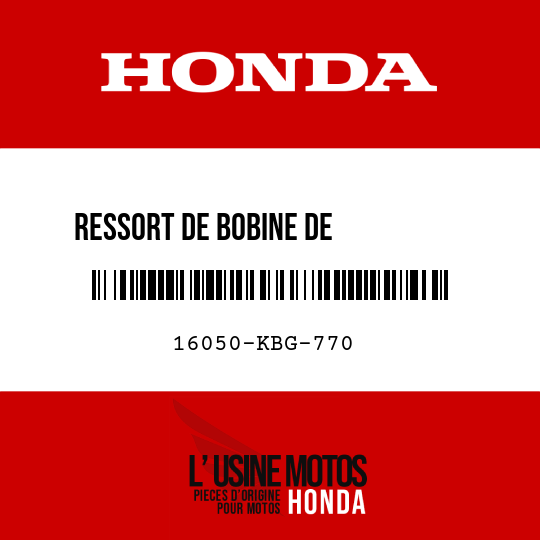 image de 16050-KBG-770 RESSORT DE BOBINE DE          COMPRESSION