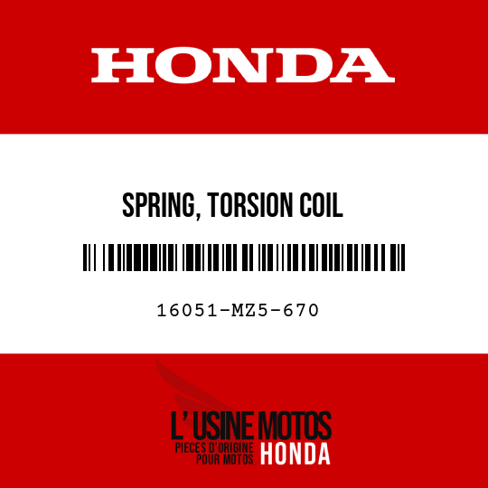 image de 16051-MZ5-670 SPRING, TORSION COIL