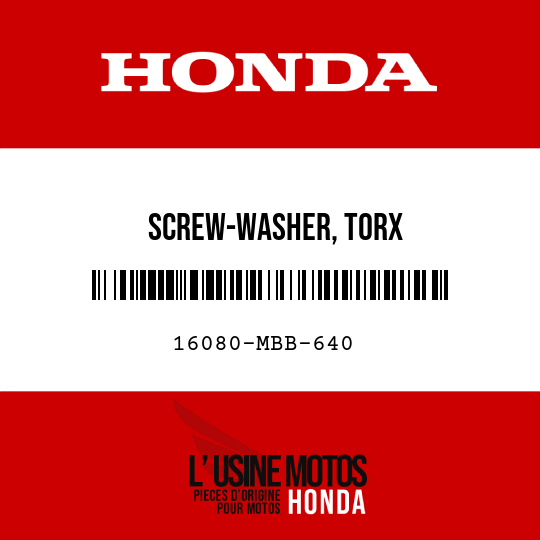 image de 16080-MBB-640 SCREW-WASHER, TORX