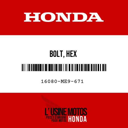 image de 16080-ME9-671 BOLT, HEX