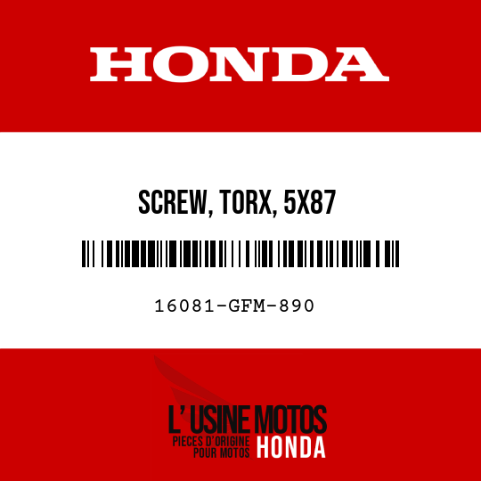 image de 16081-GFM-890 SCREW, TORX, 5X87