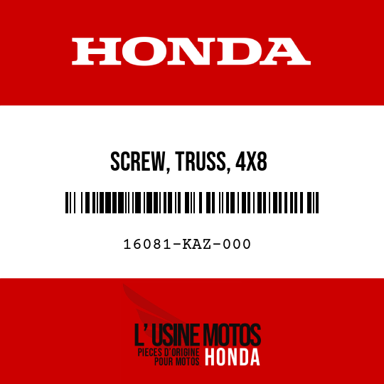 image de 16081-KAZ-000 SCREW, TRUSS, 4X8