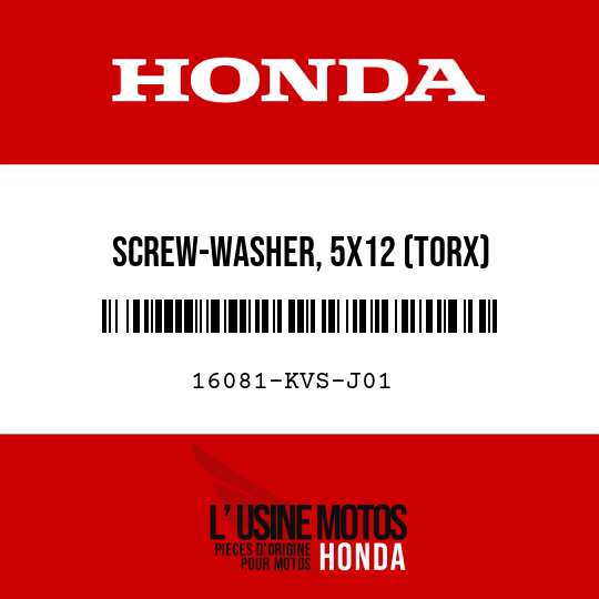 image de 16081-KVS-J01 SCREW-WASHER, 5X12 (TORX)