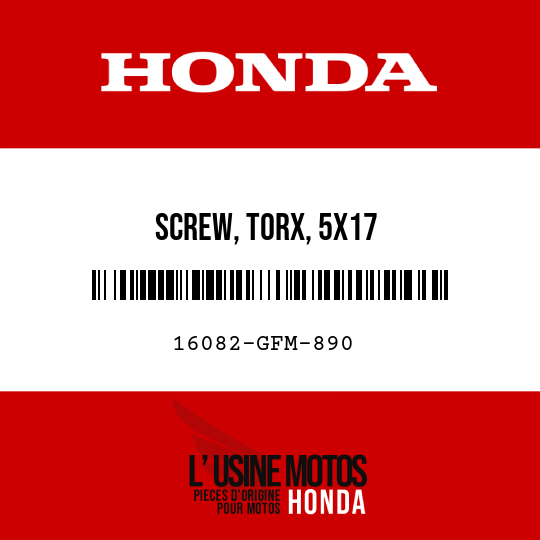 image de 16082-GFM-890 SCREW, TORX, 5X17