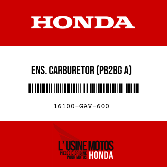 image de 16100-GAV-600 ENS. CARBURETOR (PB2BG A)