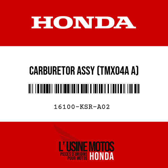 image de 16100-KSR-A02 CARBURETOR ASSY (TMX04A A)