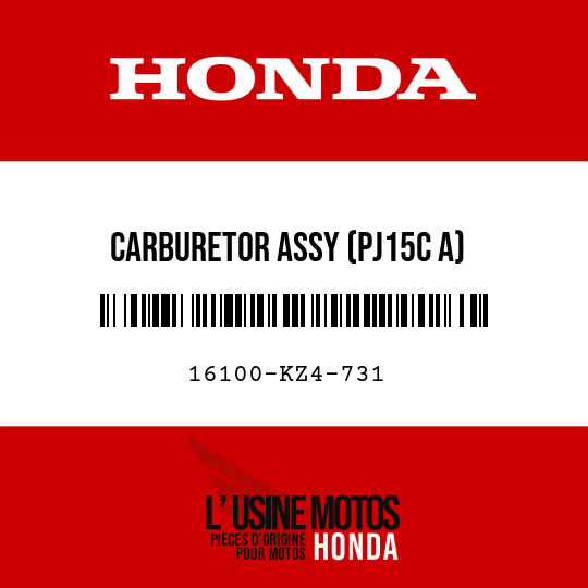 image de 16100-KZ4-731 CARBURETOR ASSY (PJ15C A)