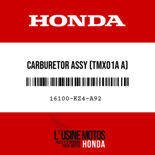 image de 16100-KZ4-A92 CARBURETOR ASSY (TMX01A A)