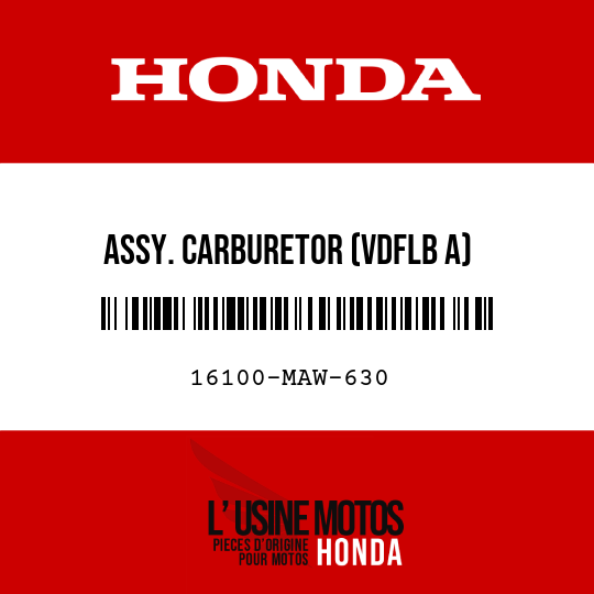 image de 16100-MAW-630 ASSY. CARBURETOR (VDFLB A)