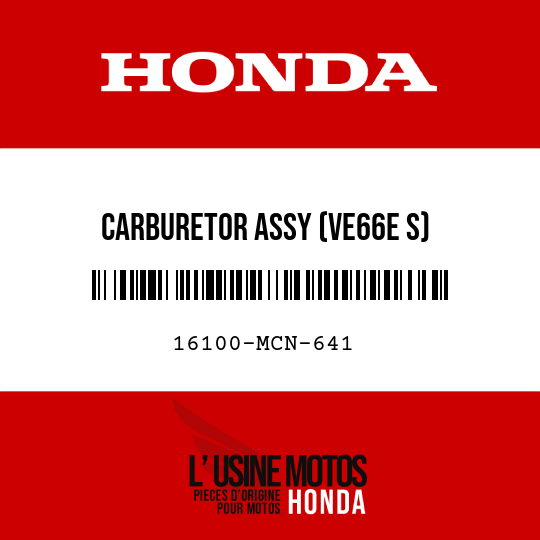 image de 16100-MCN-641 CARBURETOR ASSY (VE66E S)