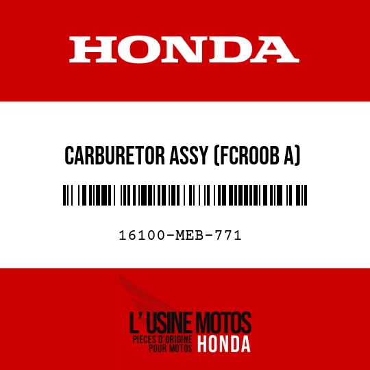 image de 16100-MEB-771 CARBURETOR ASSY (FCR00B A)