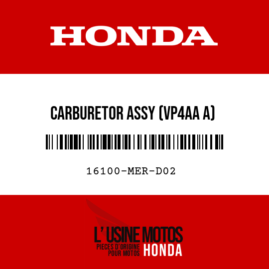 image de 16100-MER-D02 CARBURETOR ASSY (VP4AA A)