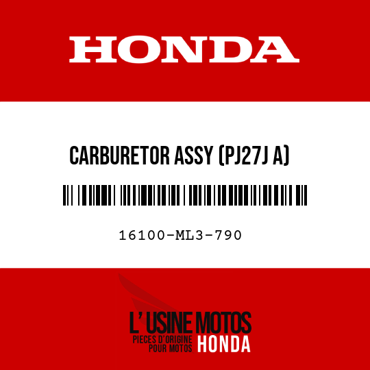 image de 16100-ML3-790 CARBURETOR ASSY (PJ27J A)
