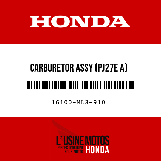 image de 16100-ML3-910 CARBURETOR ASSY (PJ27E A)