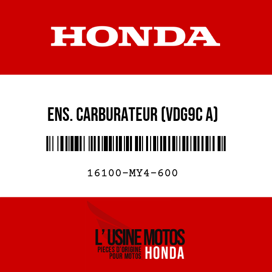 image de 16100-MY4-600 ENS. CARBURATEUR (VDG9C A)