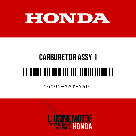 image de 16101-MAT-760 CARBURETOR ASSY 1