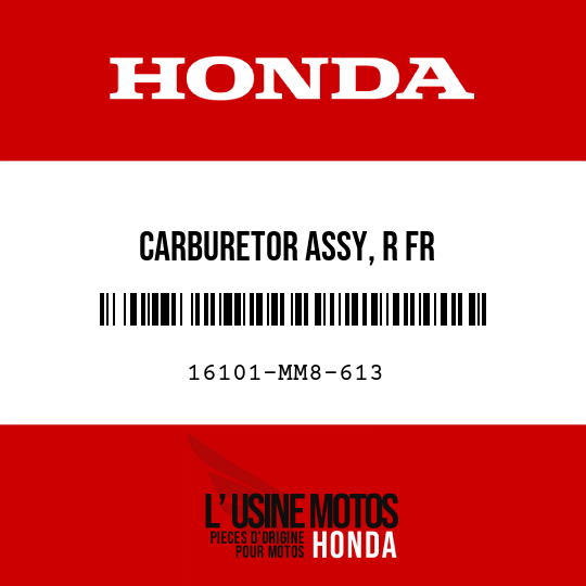 image de 16101-MM8-613 CARBURETOR ASSY, R FR