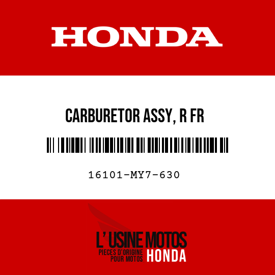image de 16101-MY7-630 CARBURETOR ASSY, R FR