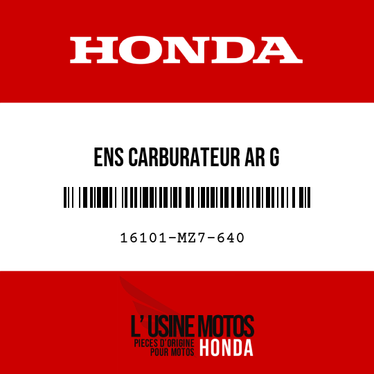 image de 16101-MZ7-640 ENS CARBURATEUR AR G