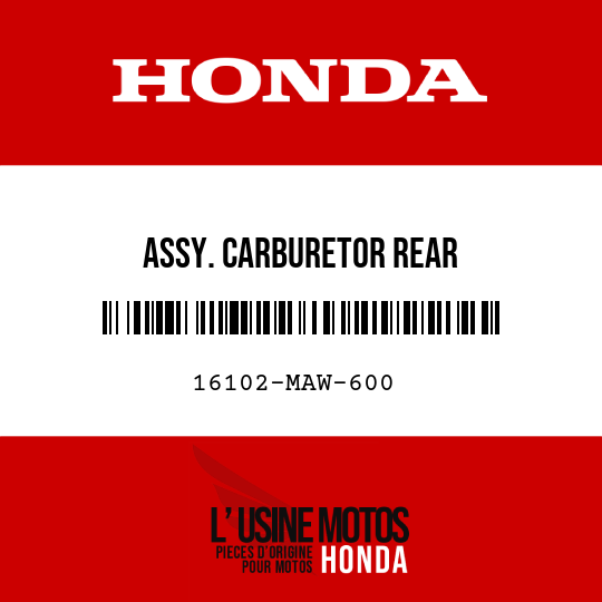 image de 16102-MAW-600 ASSY. CARBURETOR REAR