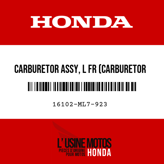 image de 16102-ML7-923 CARBURETOR ASSY, L FR (CARBURETOR NO)