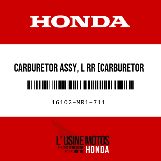 image de 16102-MR1-711 CARBURETOR ASSY, L RR (CARBURETOR NO)