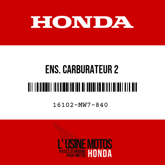 image de 16102-MW7-840 ENS. CARBURATEUR 2