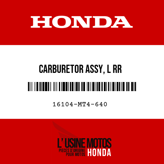 image de 16104-MT4-640 CARBURETOR ASSY, L RR