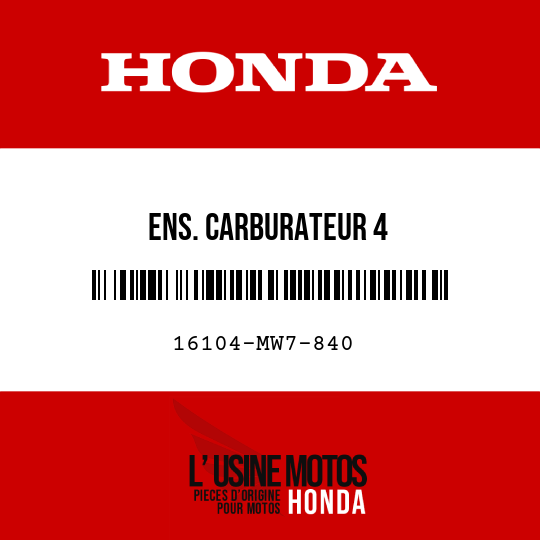 image de 16104-MW7-840 ENS. CARBURATEUR 4