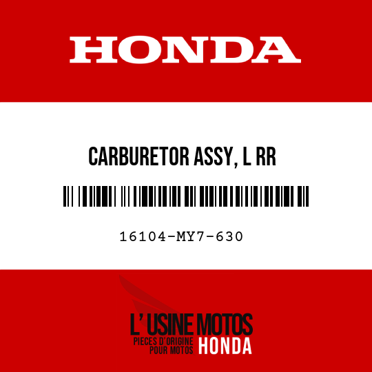 image de 16104-MY7-630 CARBURETOR ASSY, L RR