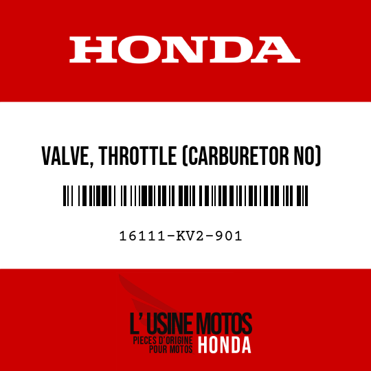 image de 16111-KV2-901 VALVE, THROTTLE (CARBURETOR NO)