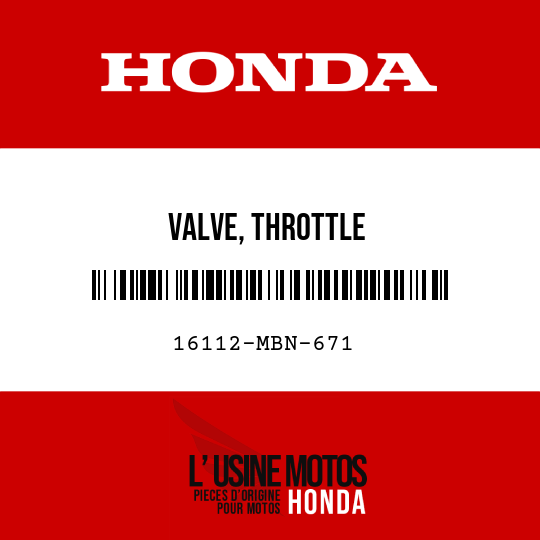 image de 16112-MBN-671 VALVE, THROTTLE