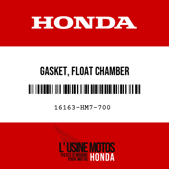 image de 16163-HM7-700 GASKET, FLOAT CHAMBER
