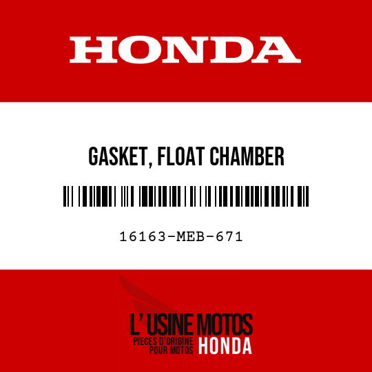 image de 16163-MEB-671 GASKET, FLOAT CHAMBER