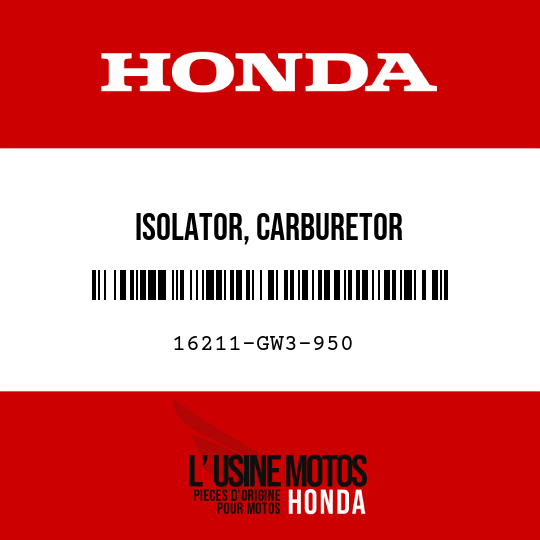 image de 16211-GW3-950 ISOLATOR, CARBURETOR