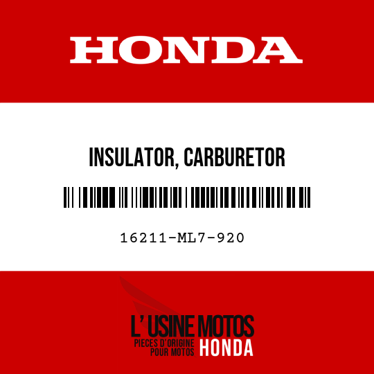 image de 16211-ML7-920 INSULATOR, CARBURETOR
