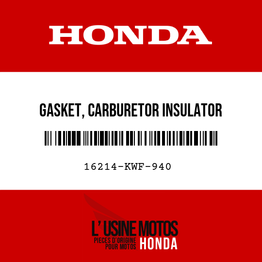 image de 16214-KWF-940 GASKET, CARBURETOR INSULATOR