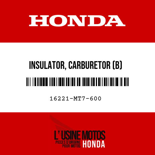 image de 16221-MT7-600 INSULATOR, CARBURETOR (B)