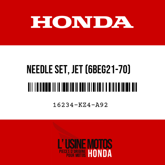 image de 16234-KZ4-A92 NEEDLE SET, JET (6BEG21-70)